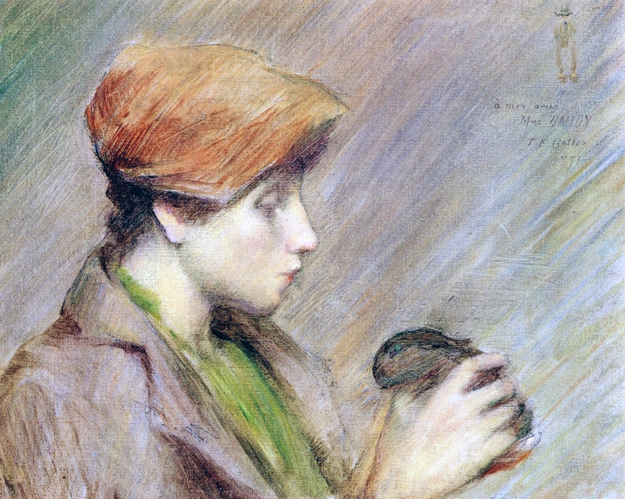 Suzanne Hoschedé med en kanin, 1891 af Theodore Earl Butler
