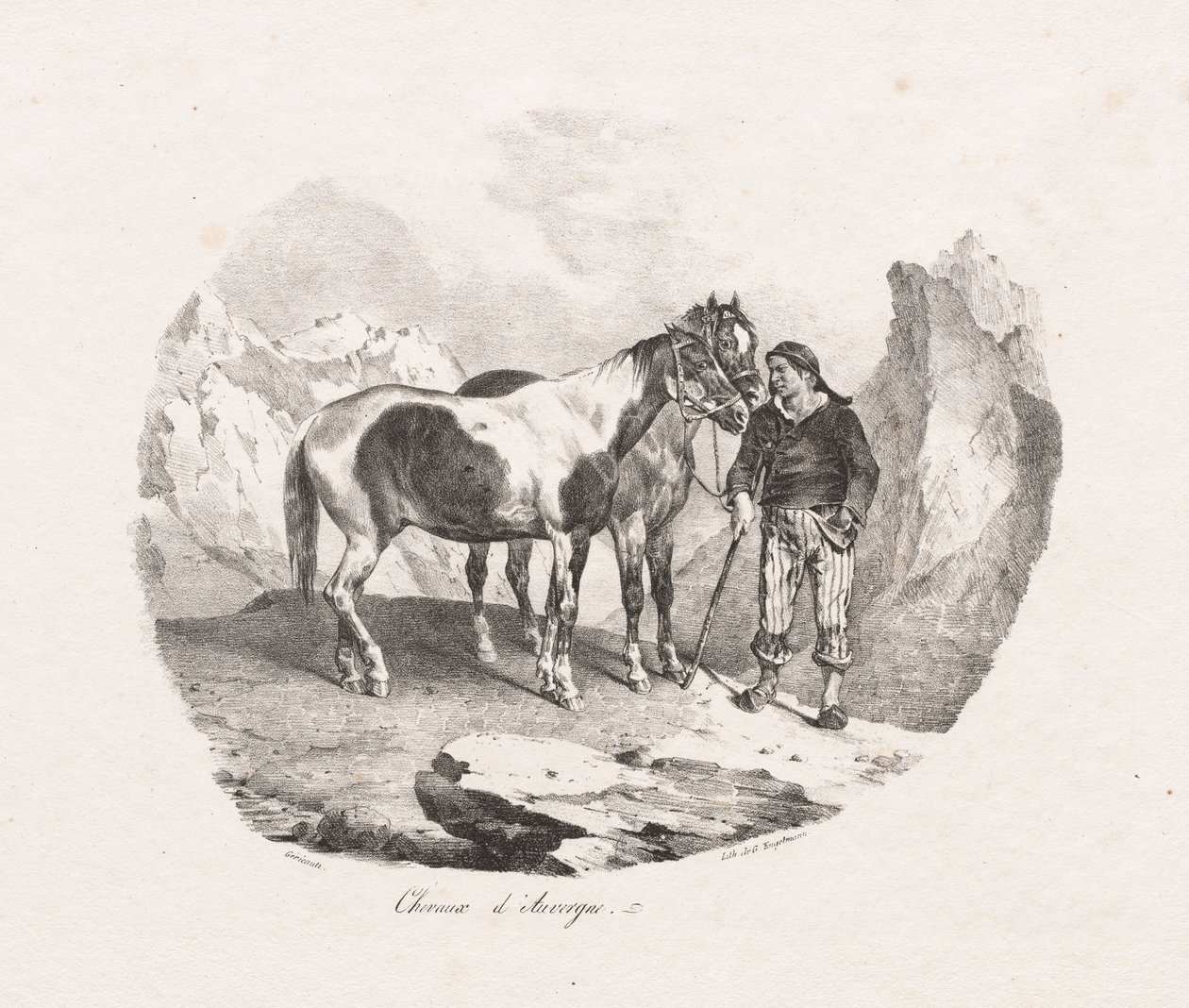 Heste i Auvergne af Theodore Gericault