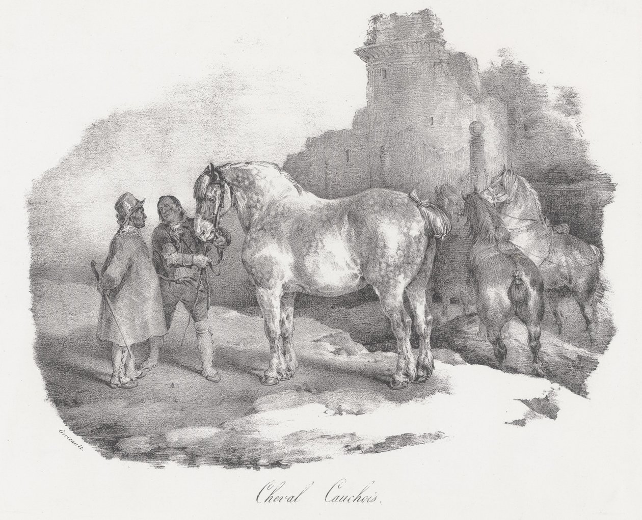 Cheval Cauchois (en lokal hesterace fra Caux i Normandiet) af Theodore Gericault