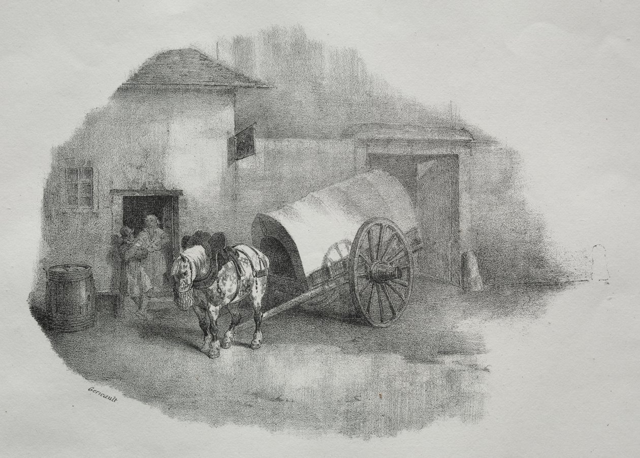 Vognhest trukket ud af silt af Theodore Gericault
