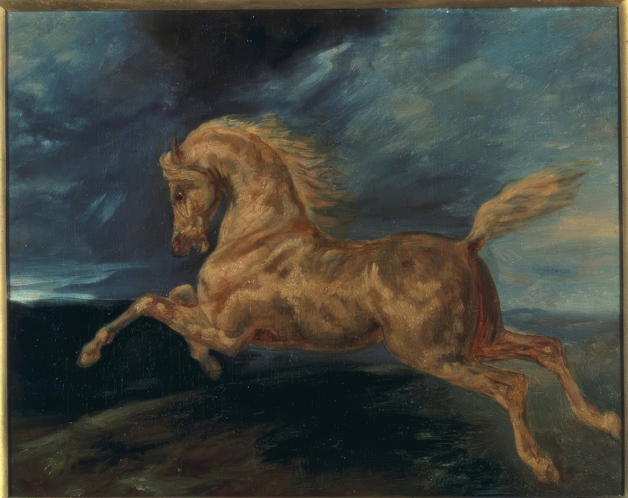 Hest skræmt af lyn af Theodore Gericault