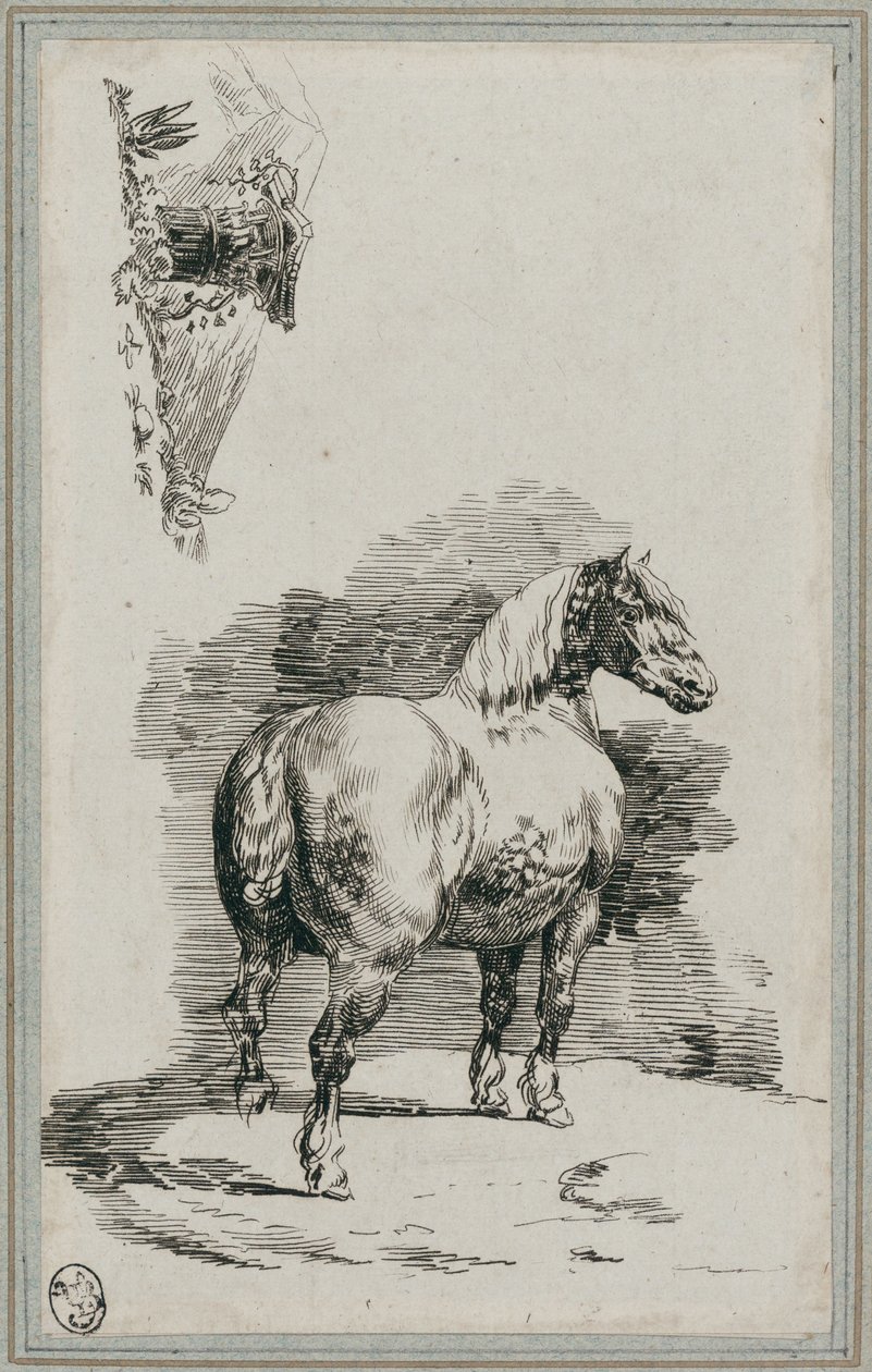 En grå hest med pletter (A Dapple-Gray Horse) af Theodore Gericault