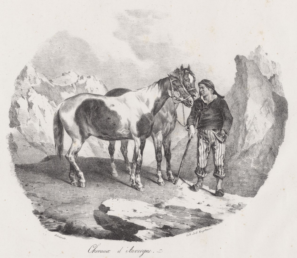 Heste fra Auvergne (Auvergne-heste) af Theodore Gericault