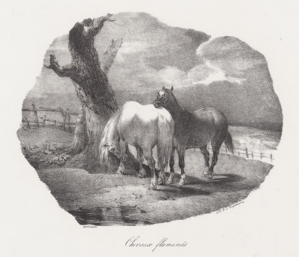 Flamske heste (Flemish Horses) af Theodore Gericault