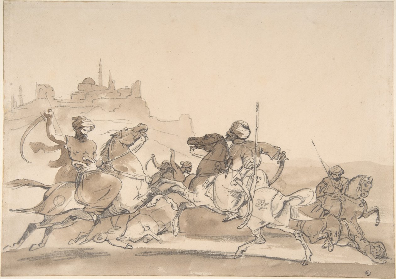 Kamp mellem orientalske ryttere af Theodore Gericault