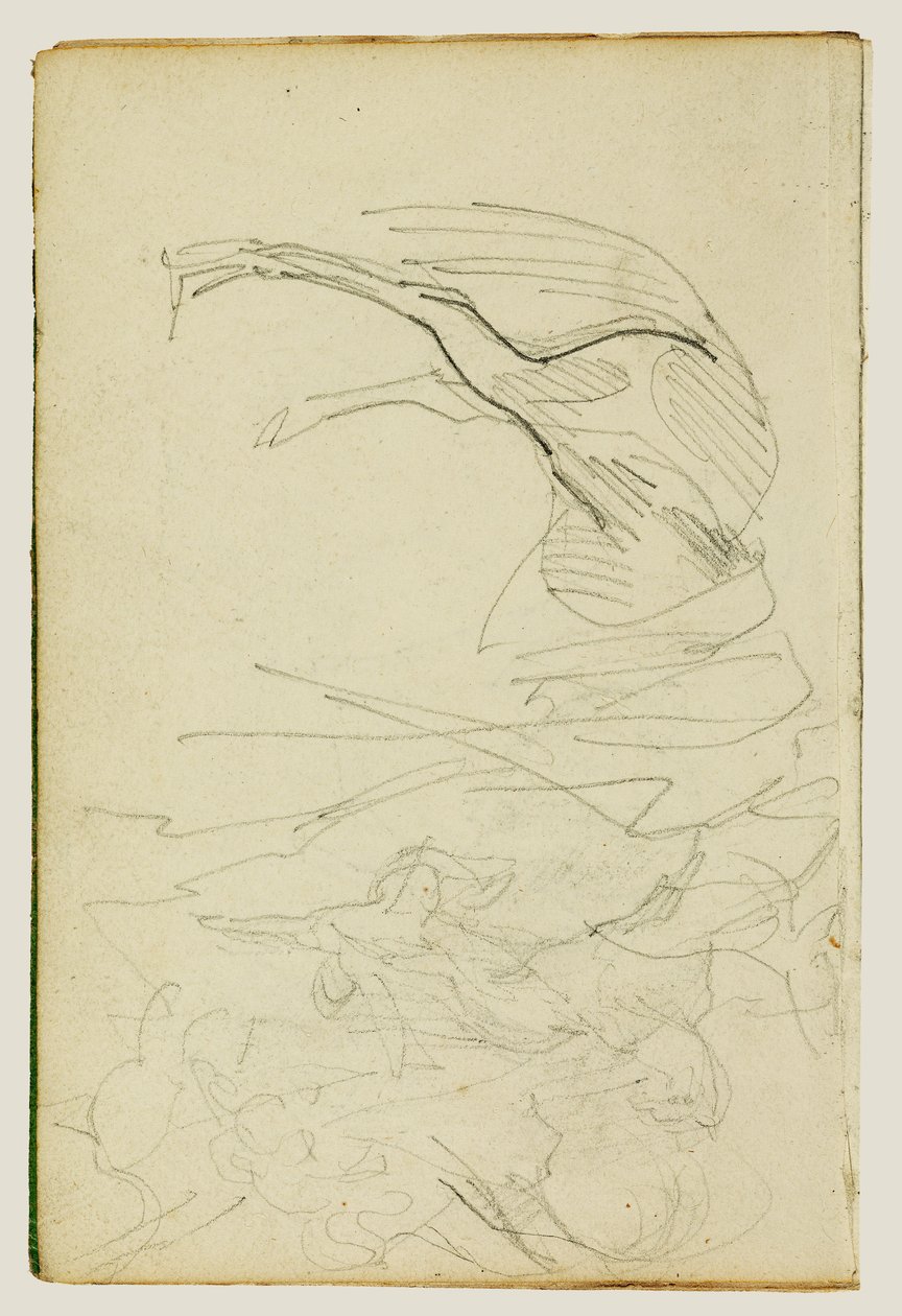 Kompositionsstudie, studier af heste af Theodore Gericault