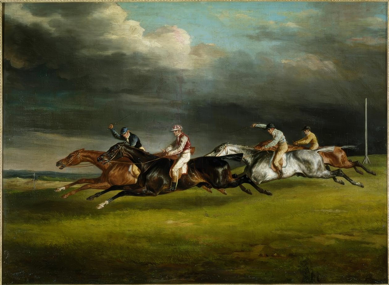 Hestevæddeløb (Derbyet i 1821 på Epsom af Theodore Gericault