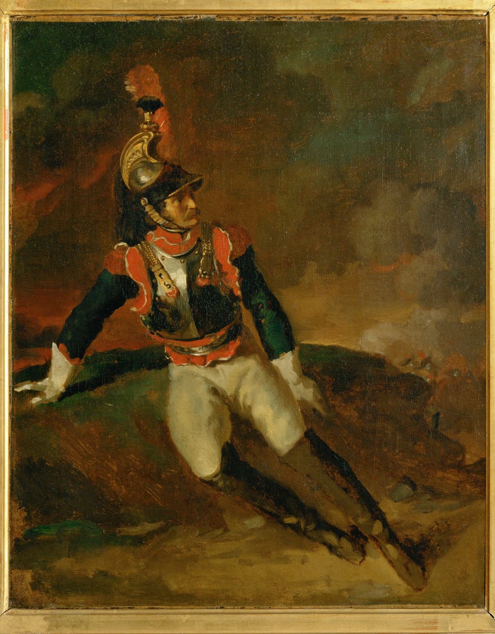 Cuirassier blesse, skitse ... af Theodore Gericault