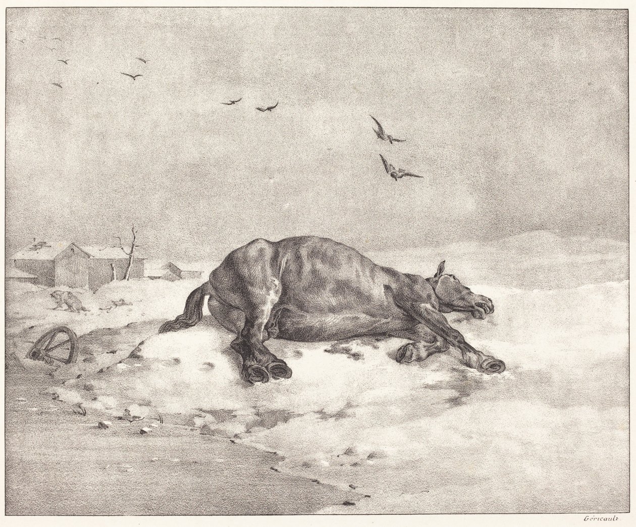 Død hest af Theodore Gericault