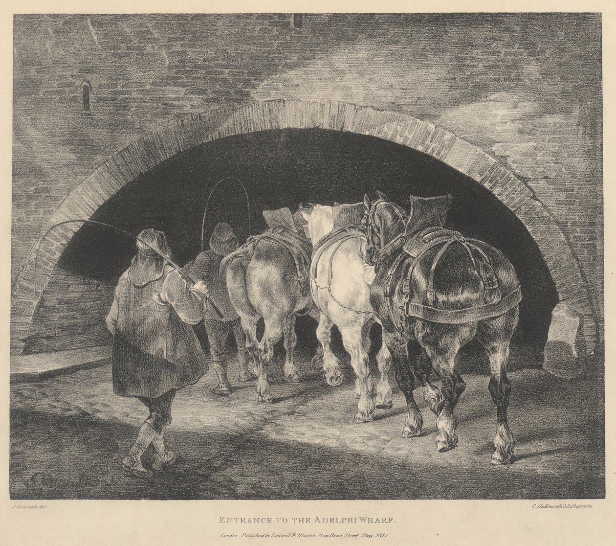 Indgangen til Adelphi Wharf af Theodore Gericault