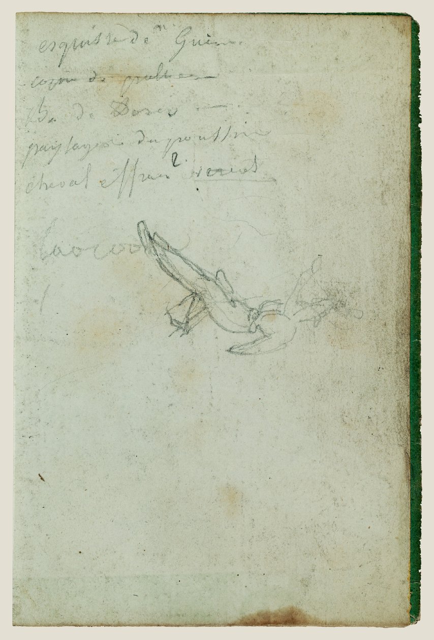 Figurstudier og inskriptioner af Theodore Gericault