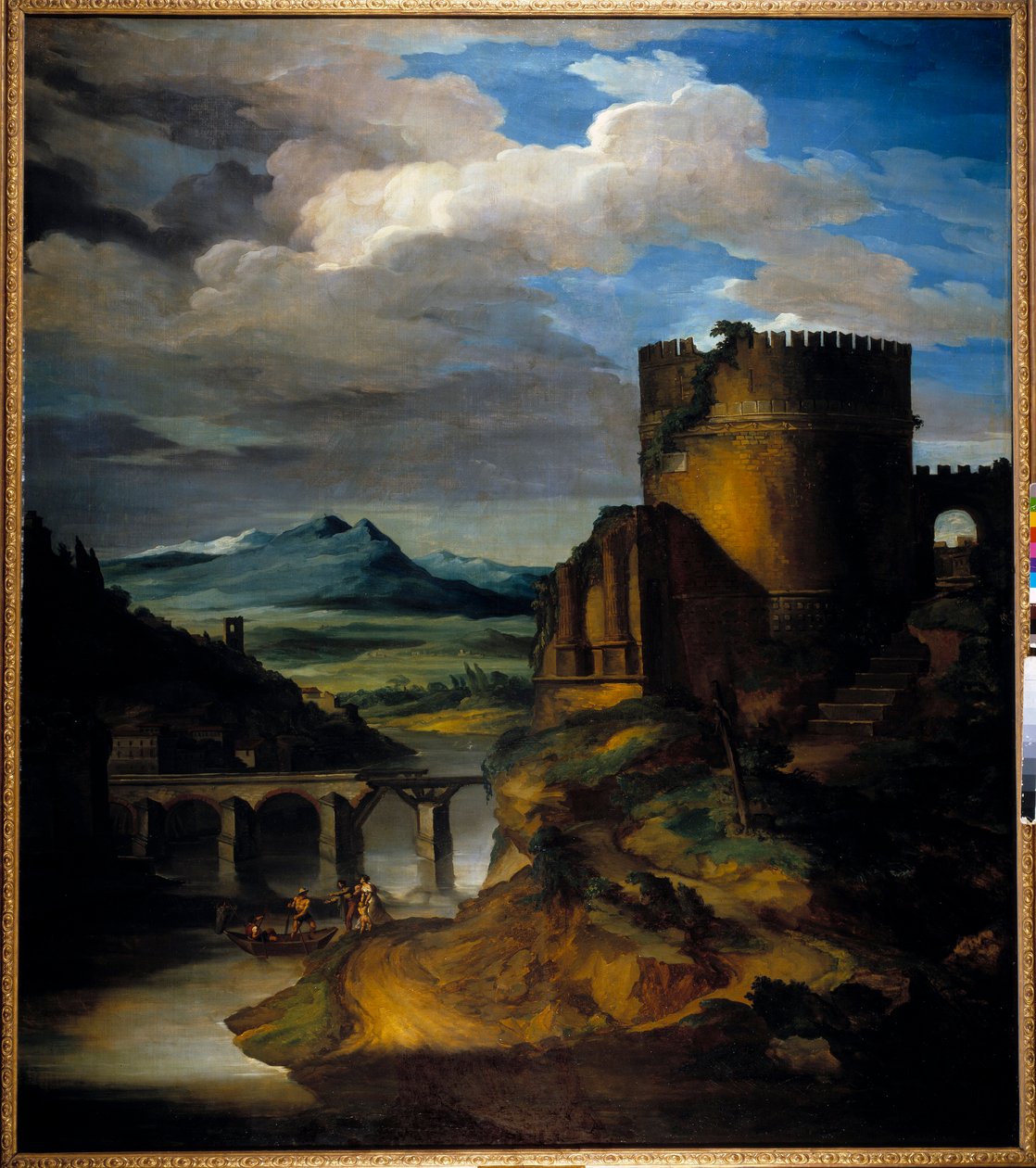 Italiens store landskab Landskab af ruiner, tårn og bro, af Theodore Gericault (1791-1824) 19. århundrede af Theodore Gericault