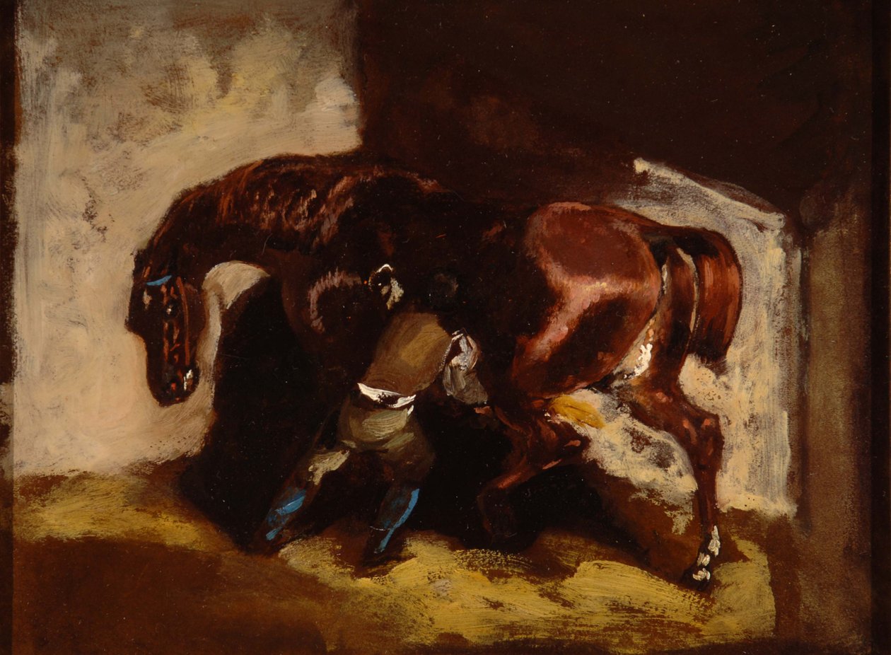 Géricault - Mand, der plejer en hest, 2007.035.128 af Theodore Gericault