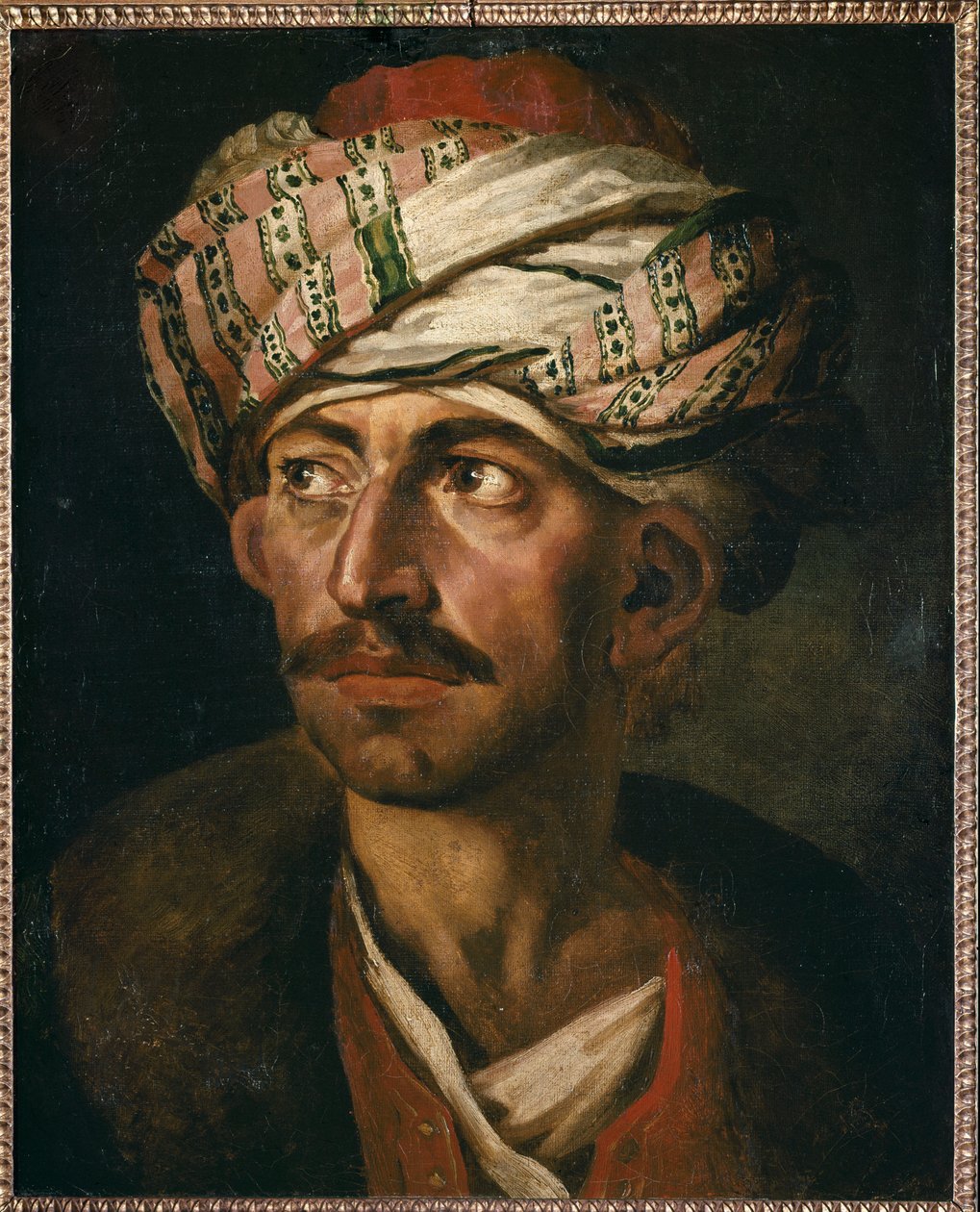 Head of Oriental (olie på lærred af Theodore Gericault