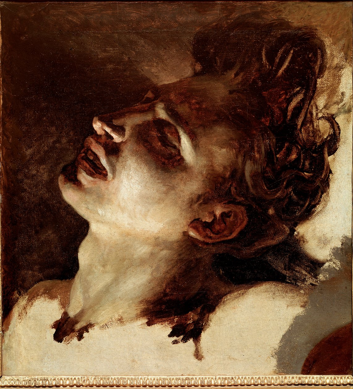 Hoved af en død ung mand Maleri af Jean Louis Theodore Gericault (1791-1824) 1800-tallet søn. 31x33 cm Rouen, Musee des Beaux Arts af Theodore Gericault