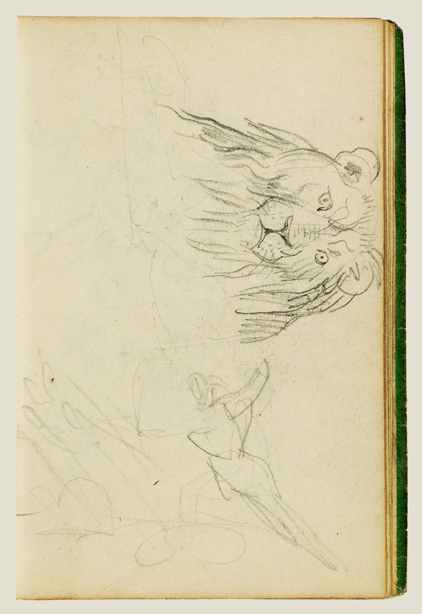 Forsidebillede af en siddende løve af Theodore Gericault