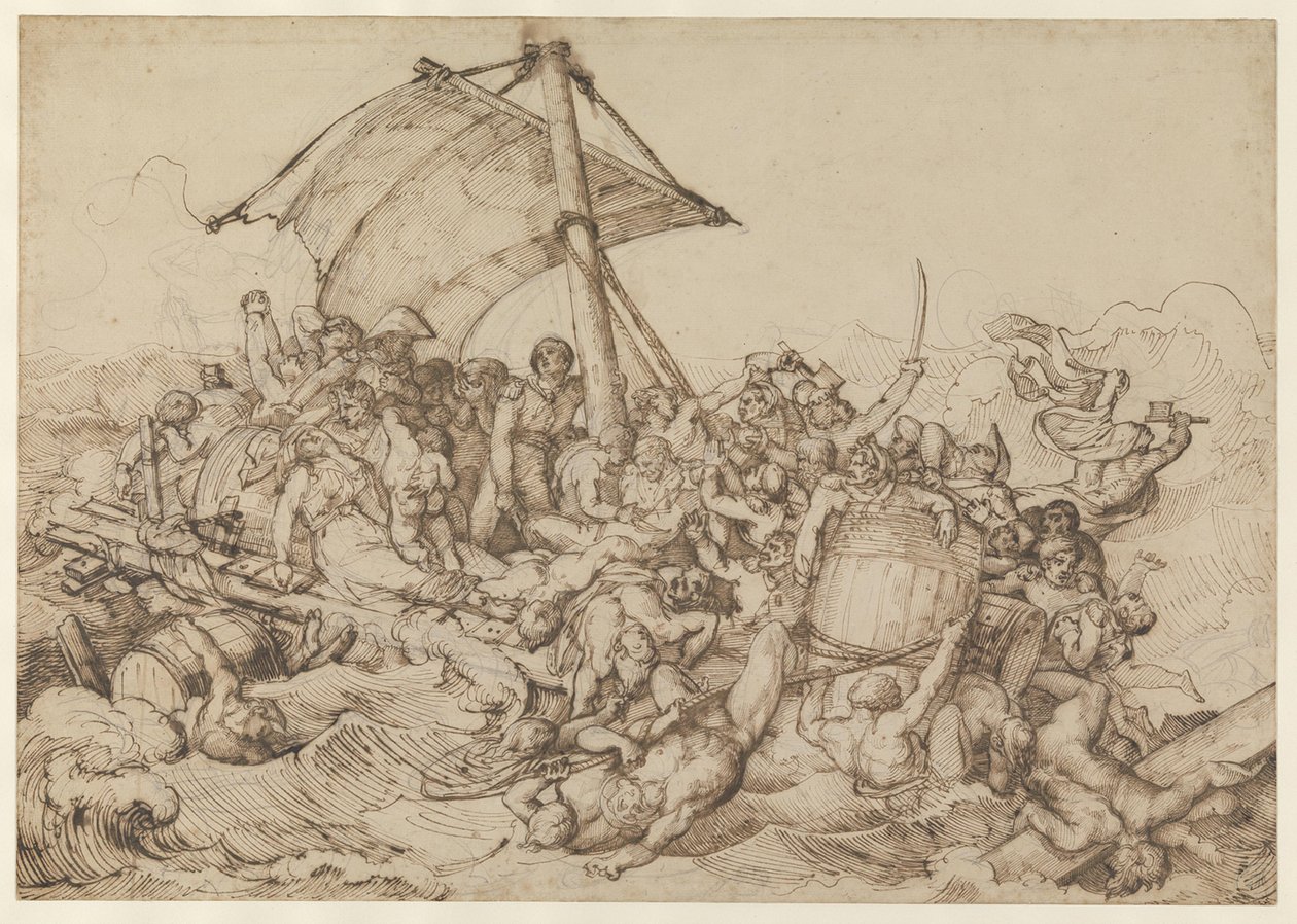 Flåden med de skibbrudne fra fregatten »De Médusa« af Theodore Gericault