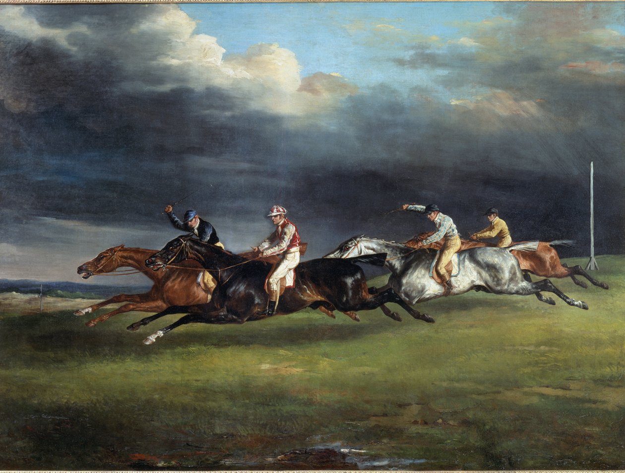 Hestevæddeløb siger derbyet ved Epsom Painting af Theodore Gericault af Theodore Gericault