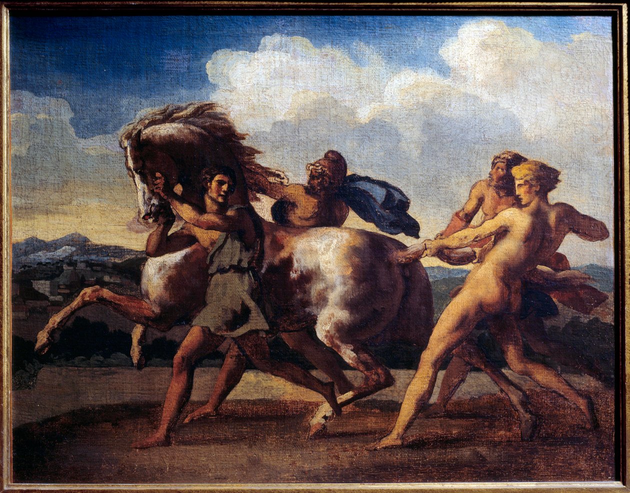 Hestestop ved slaver. Maleri af Theodore Gericault (1791-1824) af Theodore Gericault
