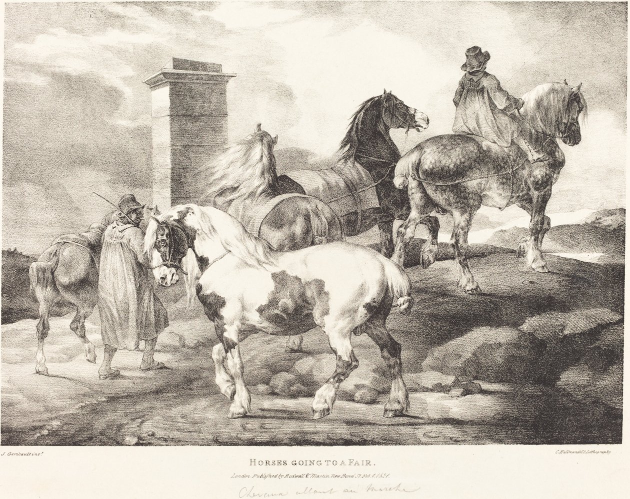 Heste på vej til messe af Theodore Gericault