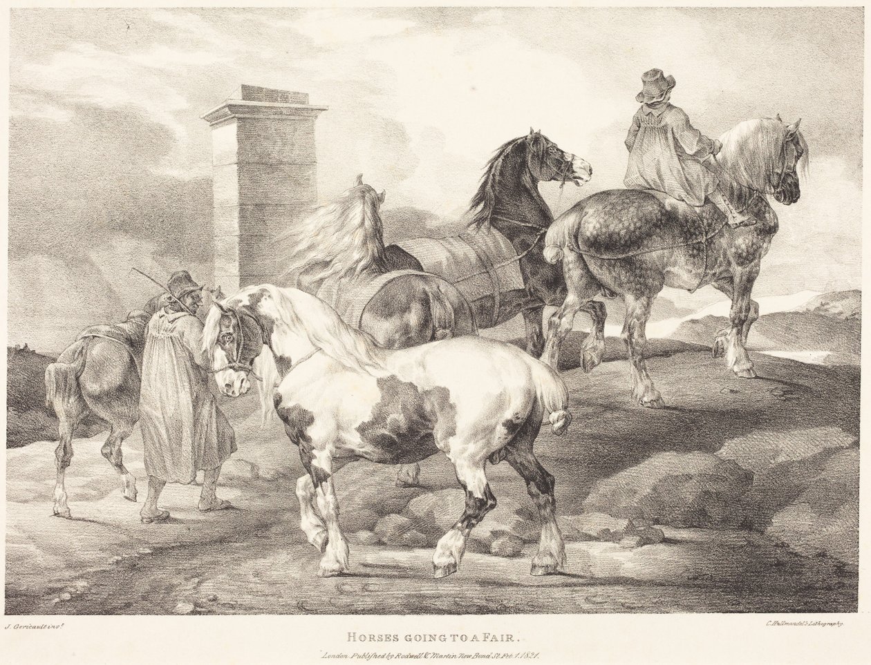 Heste på vej til en markedsdag af Theodore Gericault