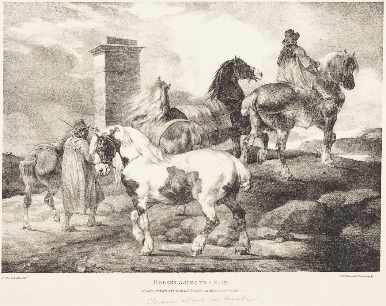 Heste på vej til en markedsdag af Theodore Gericault