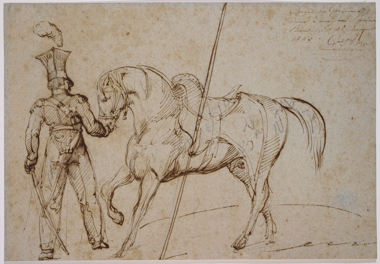 Lancer og hest af Theodore Gericault