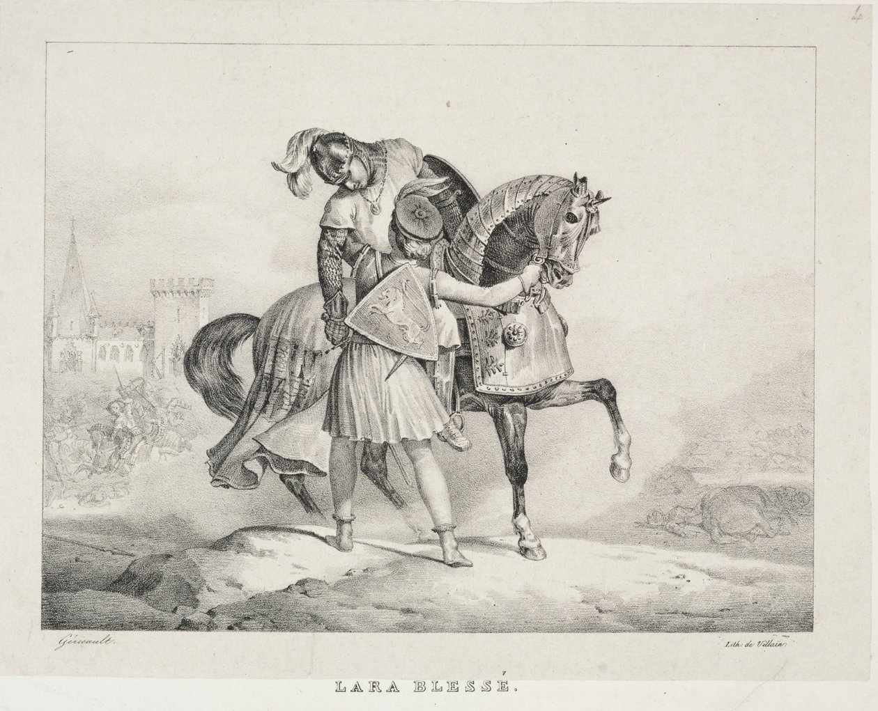 Lara er skadet. af Theodore Gericault