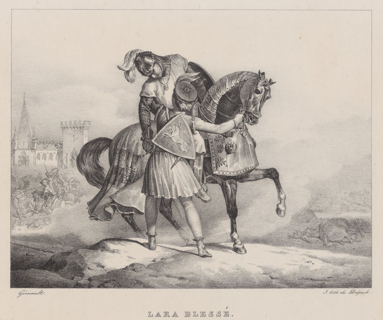 Lara er såret (Lara Wounded) af Theodore Gericault