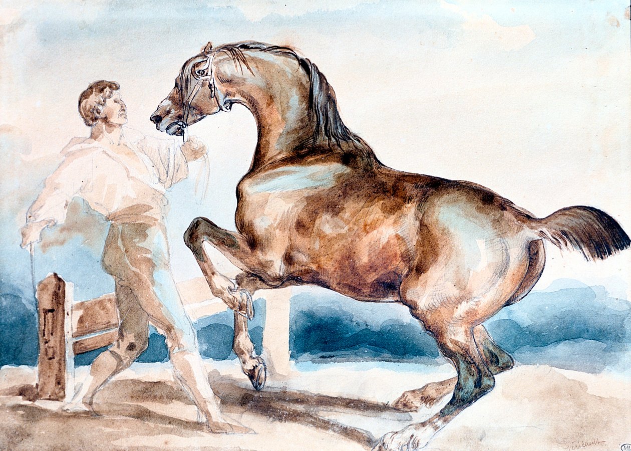 Le Dressage, begyndelsen af det 19. århundrede. af Theodore Gericault