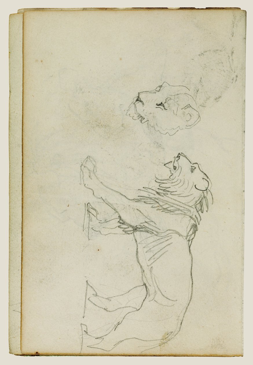 En løve, der går, med en løvindehoved af Theodore Gericault