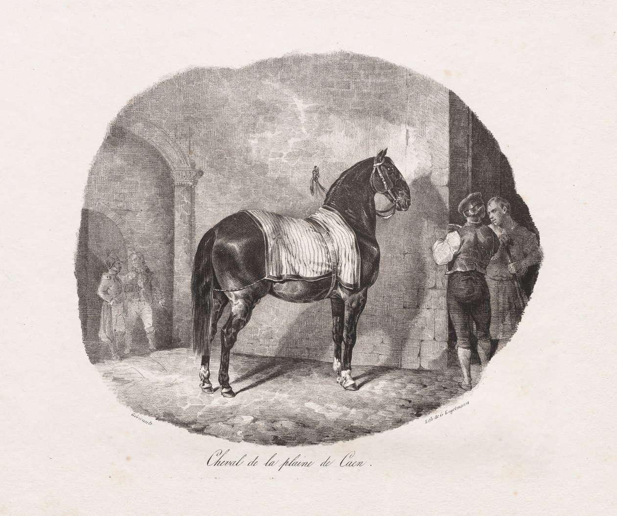 Litografiske undersøgelser af heste: Pl. 7, Hest fra Caen-sletten af Theodore Gericault