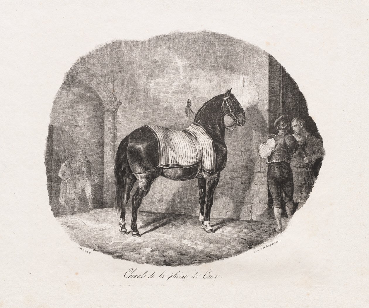Litografiske undersøgelser af heste: Pl. 7, Hest fra Caen-sletten, 1822. af Theodore Gericault