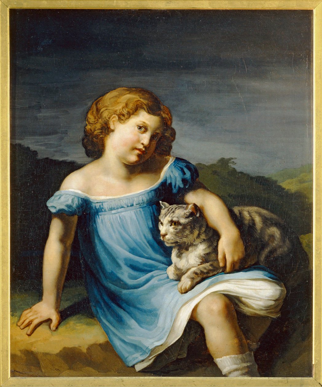 Louise Vernet som barn. Louise Vernet, datter af Horace Vernet og kommende hustru til den franske maler Paul Delaroche ... af Theodore Gericault