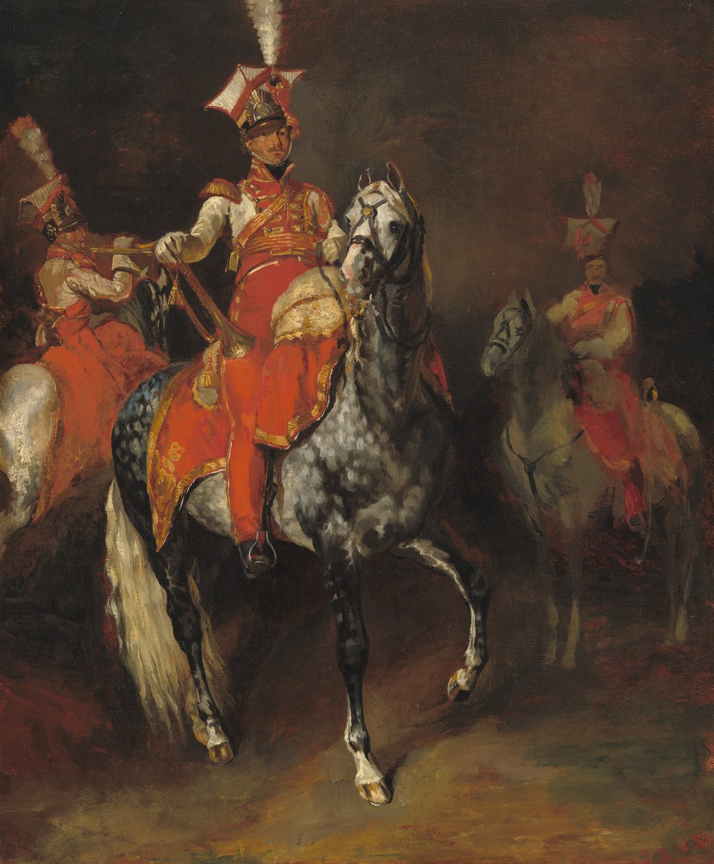 Beredne trompetister fra Napoleons kejserlige garde af Theodore Gericault