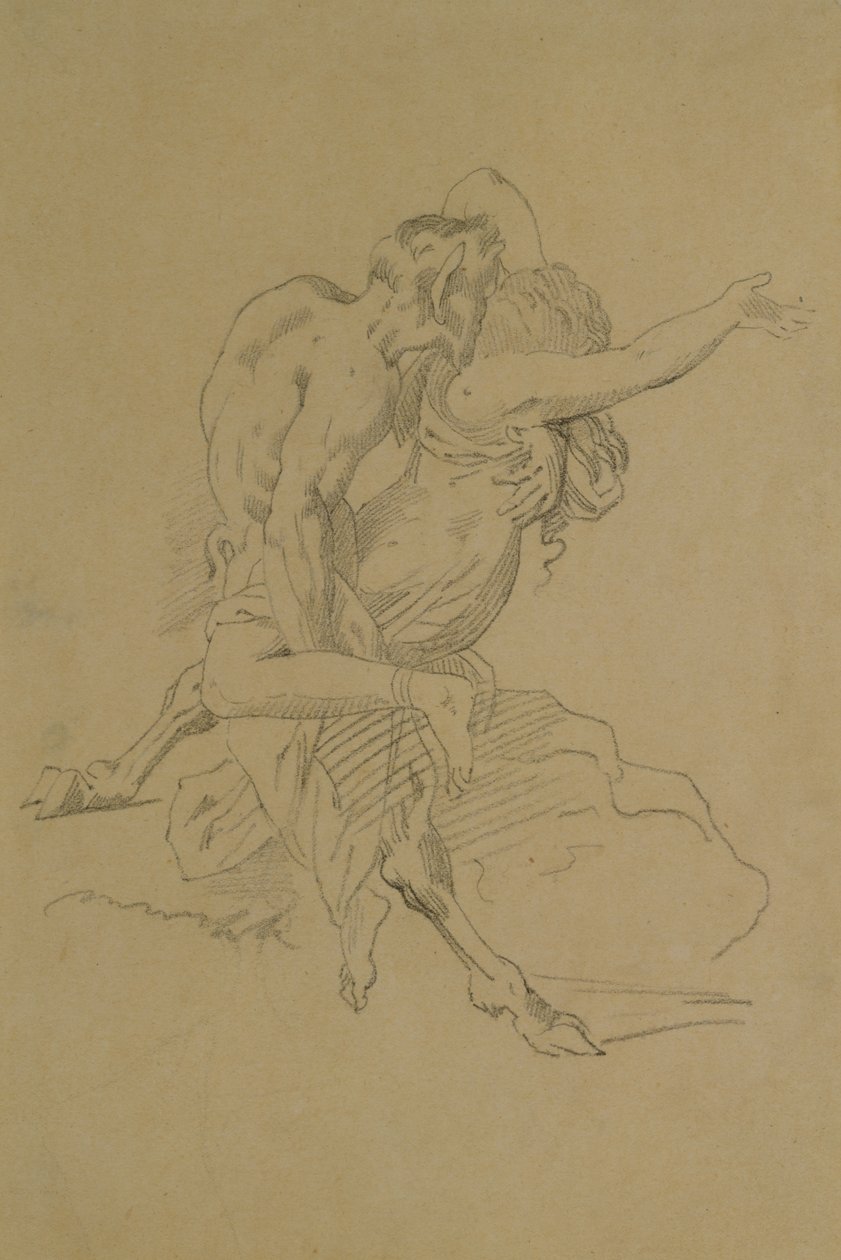 Nymfe og Satyr af Theodore Gericault
