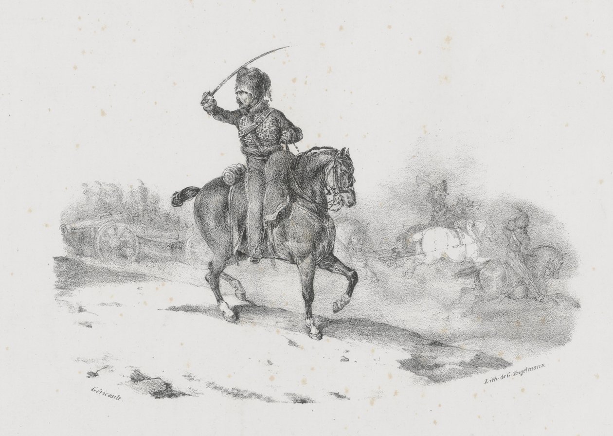 Artilleriofficer, der leder angrebet (An Artillery Officer Commanding the Charge) af Theodore Gericault