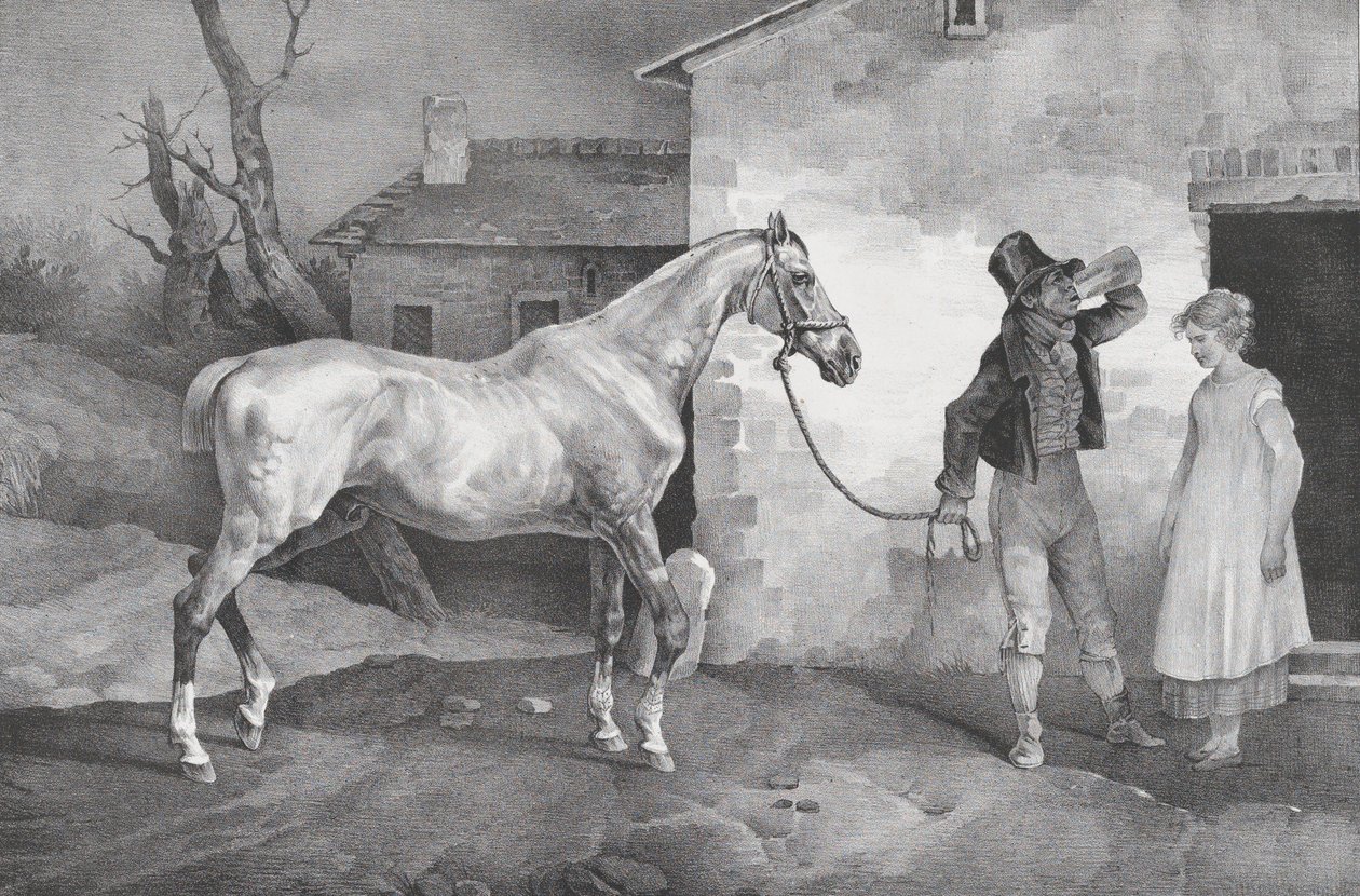 Gammel hest ved en krodør, 1822. af Theodore Gericault
