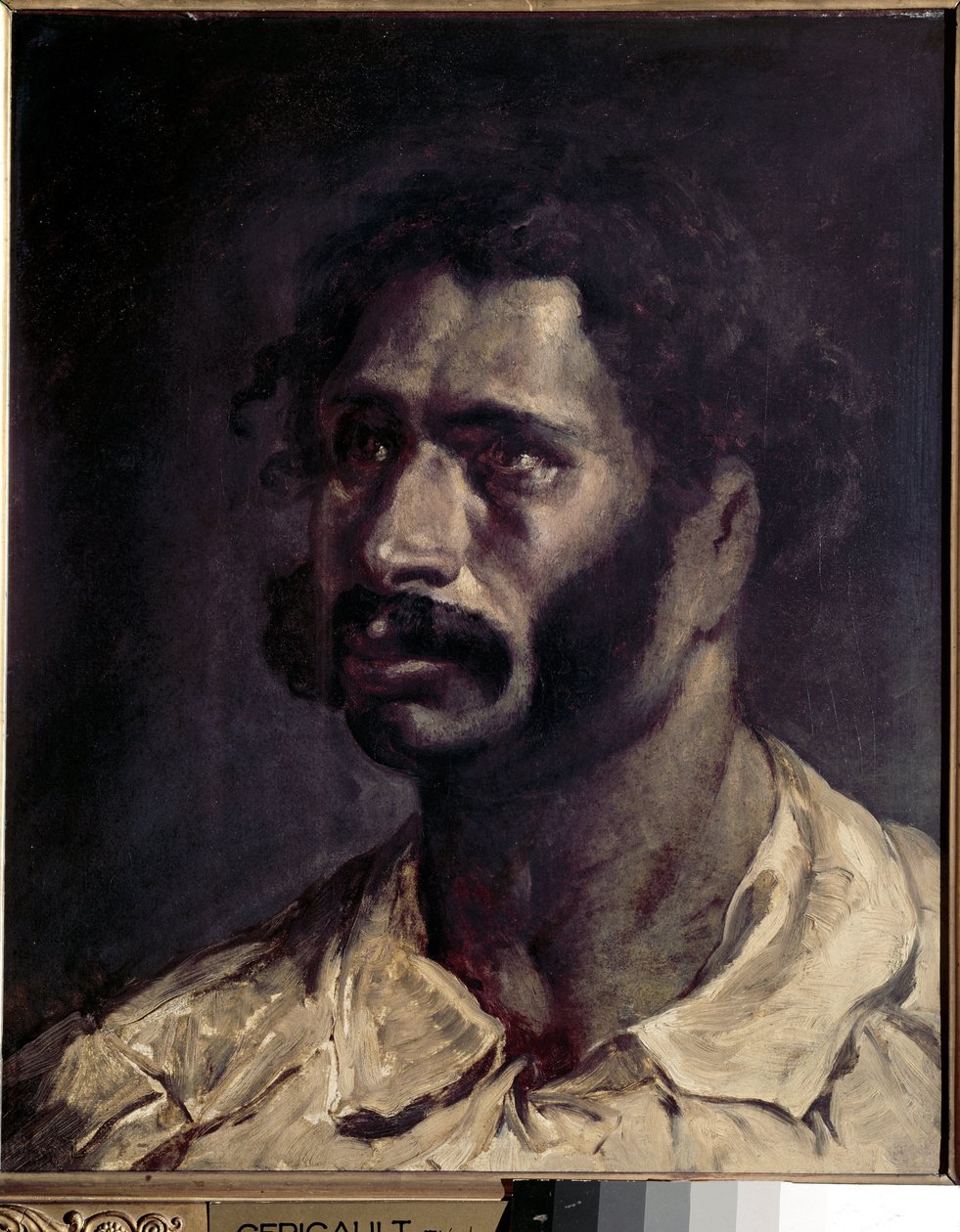 Portræt af mennesket (formodning af tømreren af Meduse) - olie på lærred af Theodore Gericault