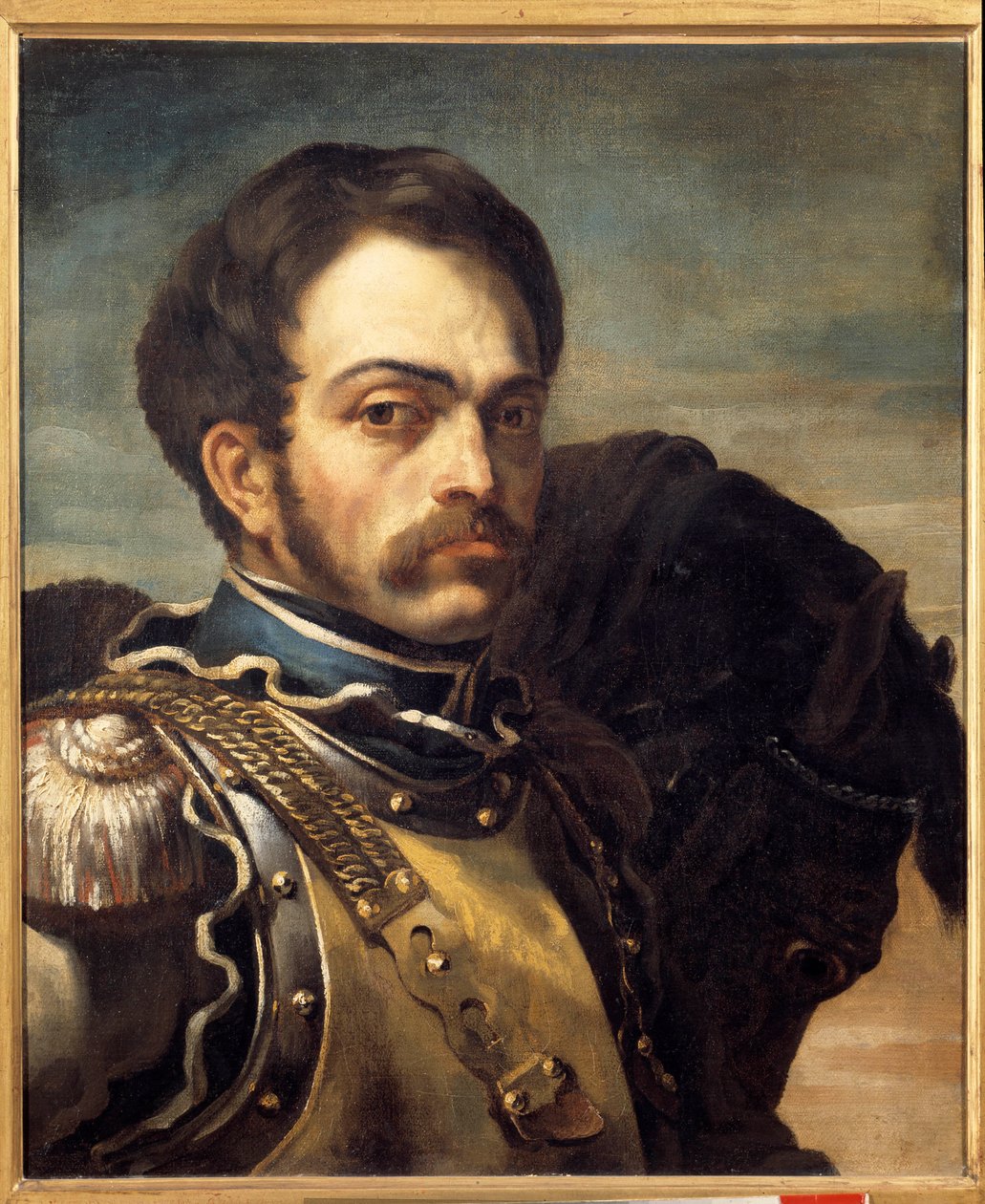 Portræt af en carabinieri officer. Maleri af Theodore Gericault (1791-1824) af Theodore Gericault