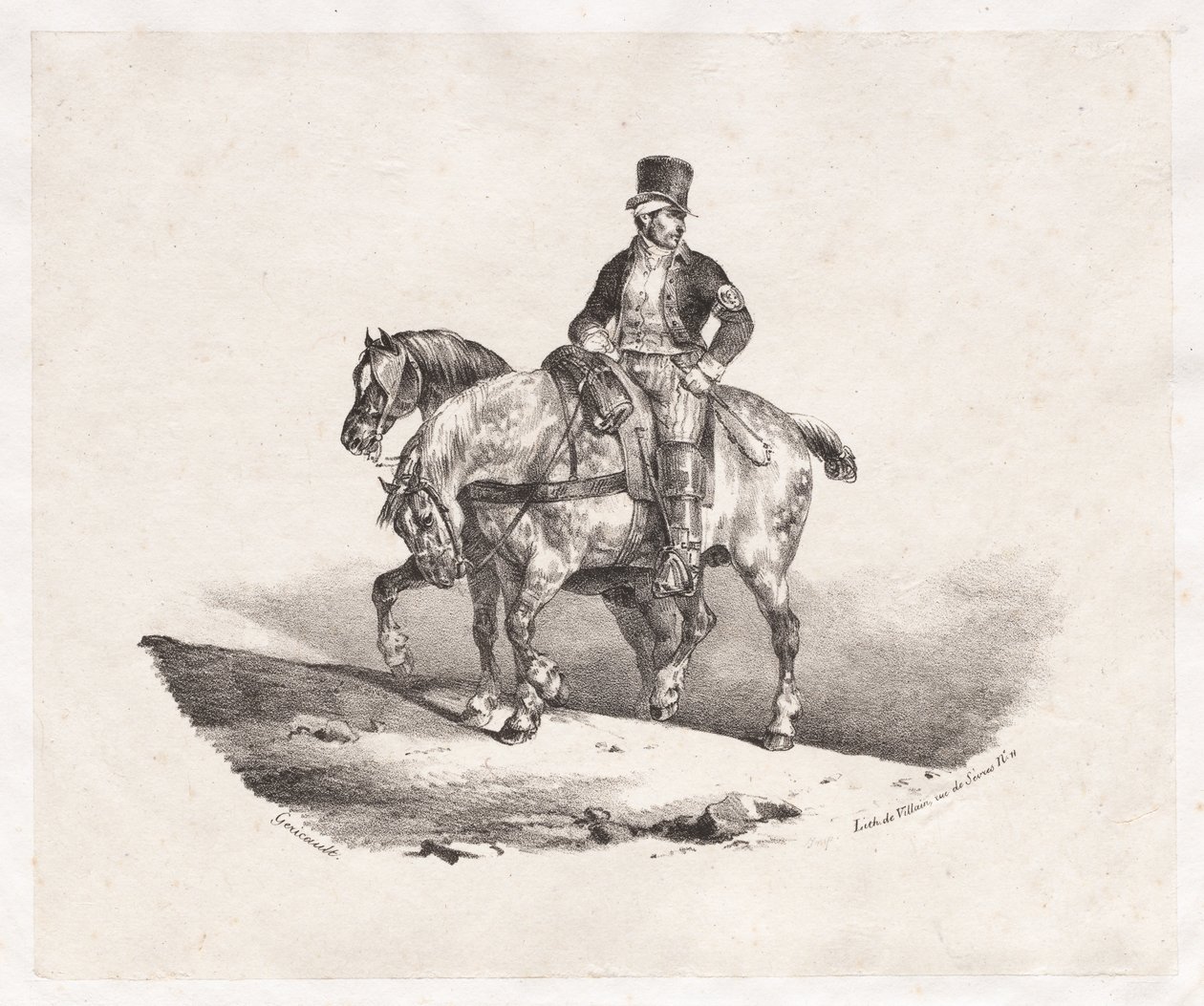 Postmand eller to spændte heste, 1823. af Theodore Gericault