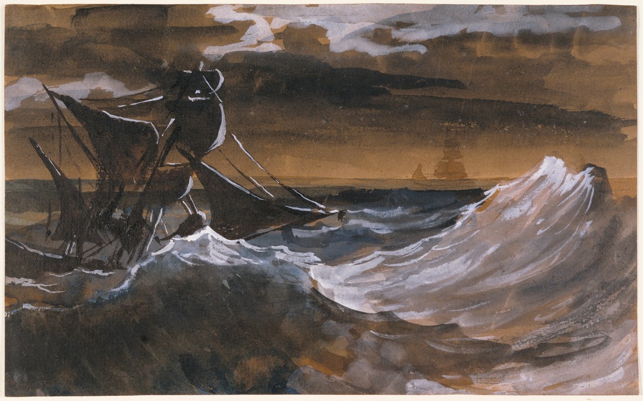 Sejlbåd på havet af Theodore Gericault