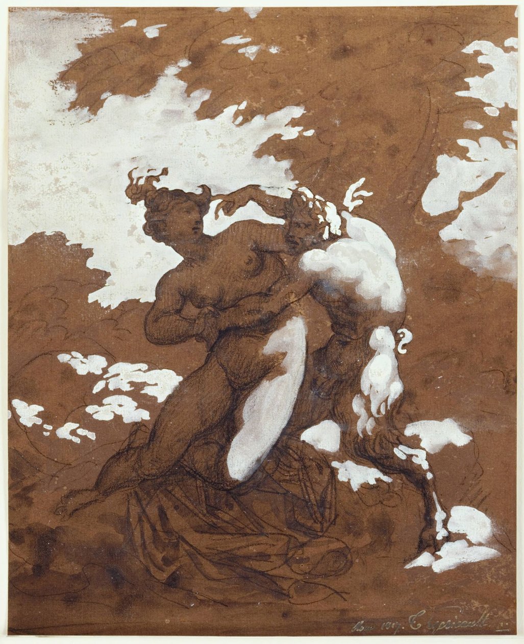 Satyr and Nymph af Theodore Gericault