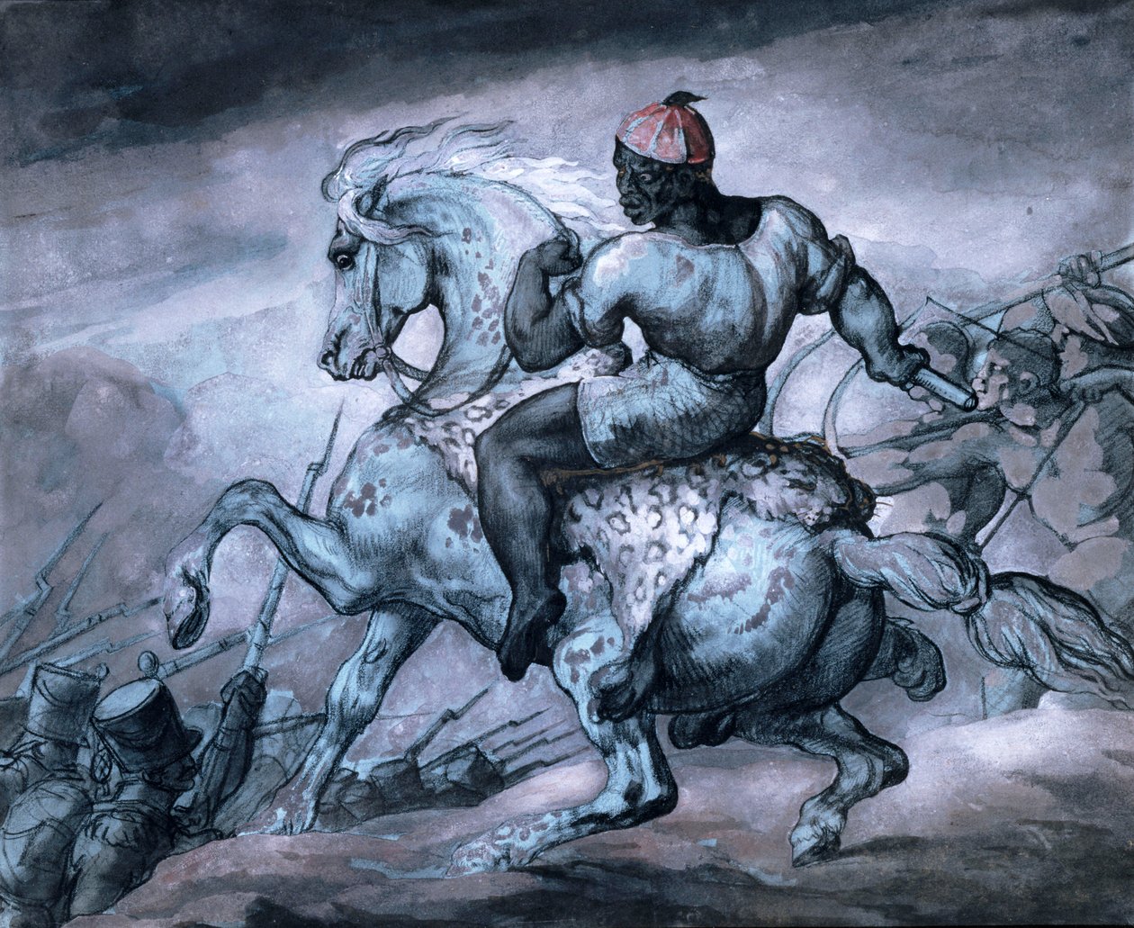 Scene fra Colonial War: A Black on a Rearing Horse af Theodore Gericault