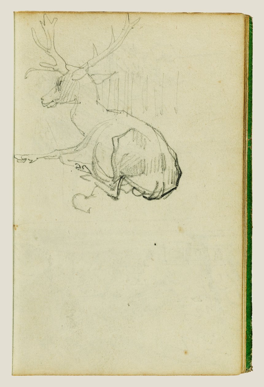 Siddende hjort af Theodore Gericault