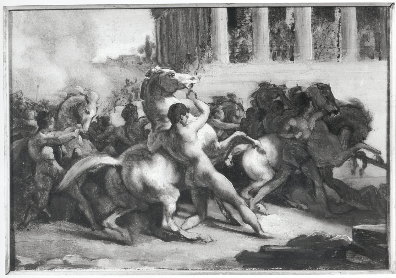 Studie til Barbarhestenes Race af Theodore Gericault