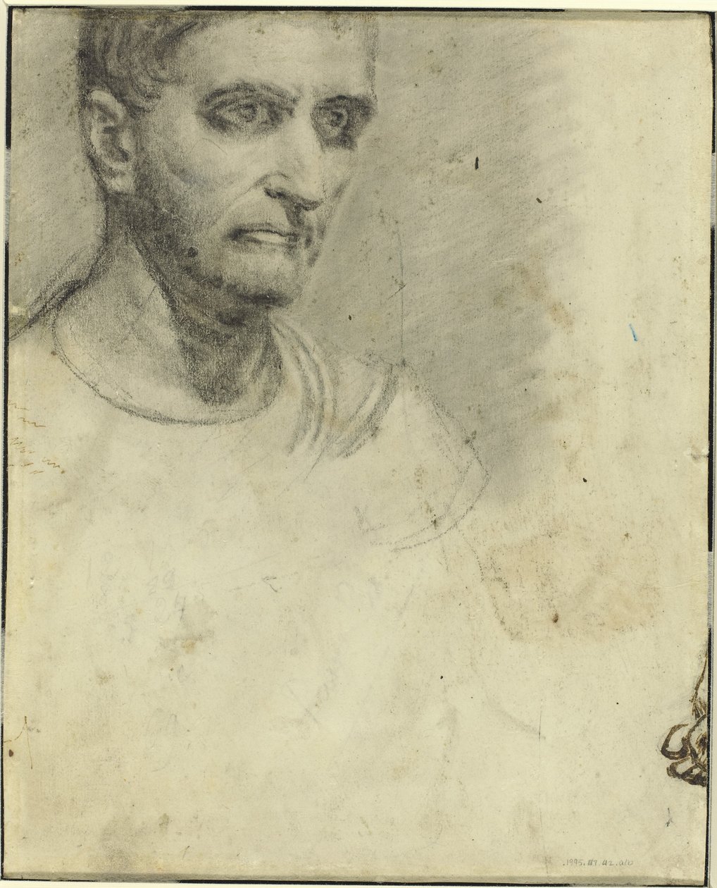 Studie af en mand [bagsiden] af Theodore Gericault