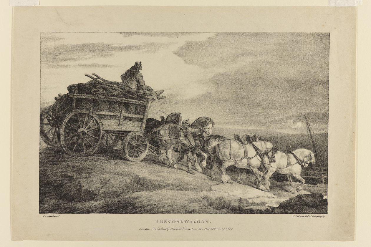 Kulvognen, fra forskellige emner tegnet fra livet på sten af Theodore Gericault