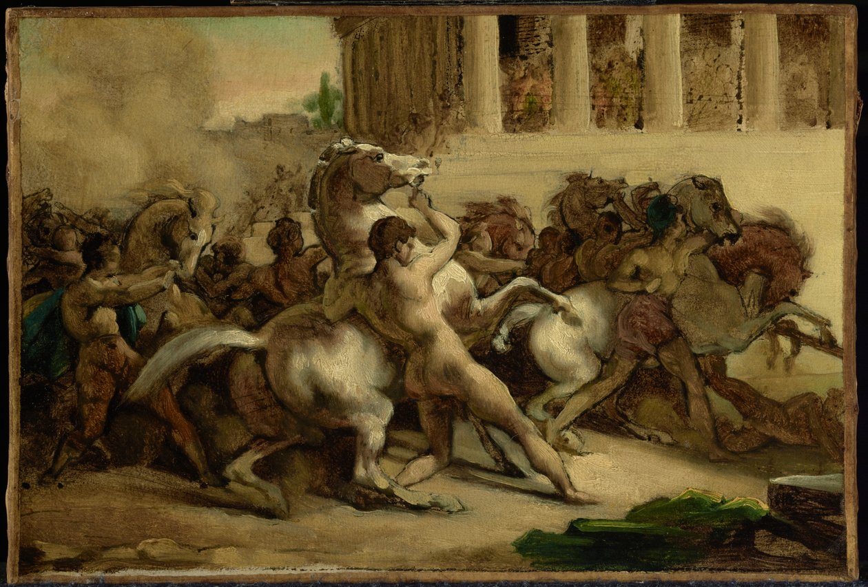 Løbet med de rytterløse heste af Theodore Gericault
