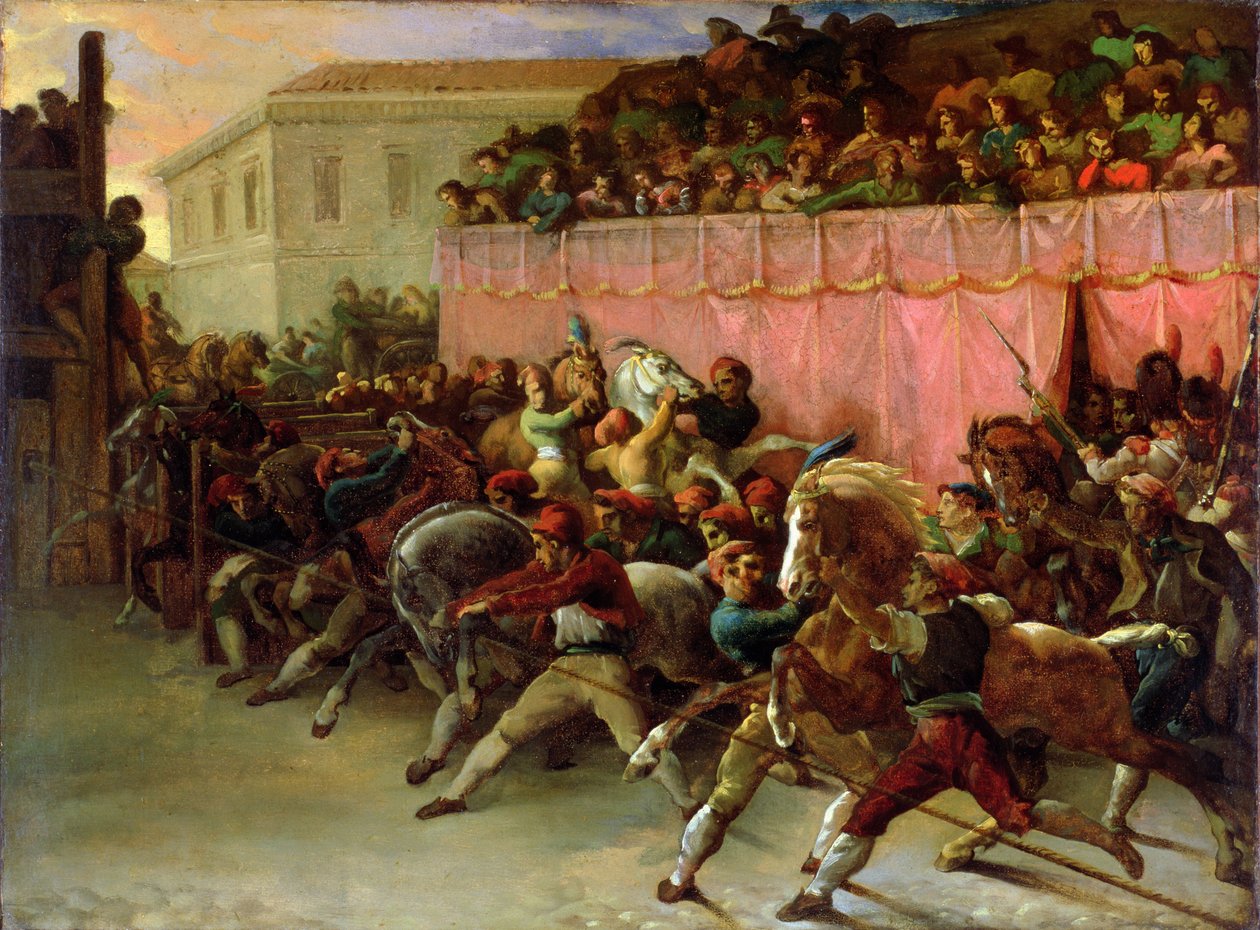 De rytterløse racere i Rom af Theodore Gericault